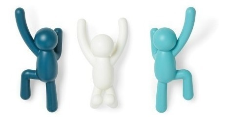 Ganchos De Pared Buddy X 3  Azul Celeste Blanco Umbra 