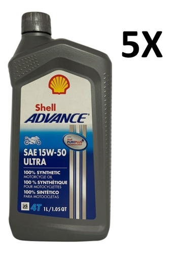 Aceite Sintetico Shell Advance Ultra 4t 15w50 ( 5 Litros)