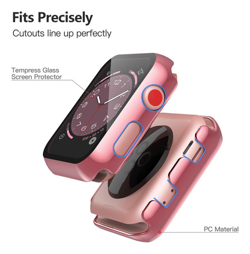 Protector De Pantalla Rosa Transparente Para Iwatch 42mm