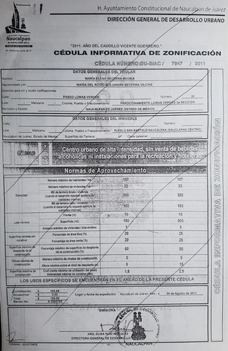 Venta De Terreno Con Uso De Suelo En Naucalpan Centro