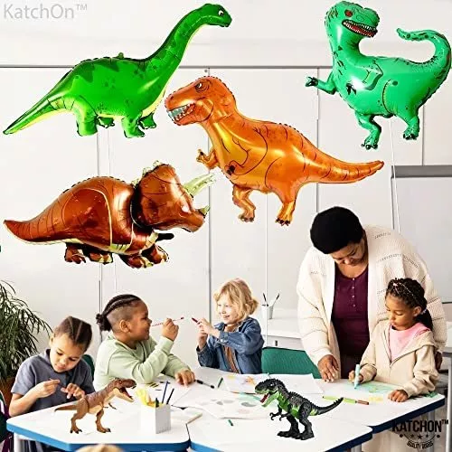  KatchOn, Globos de dinosaurio para fiesta de cumpleaños –  Grande 51 pulgadas, Globos de dragón Mylar, Globos de dinosaurio, Suministros de fiesta de cumpleaños de dinosaurio