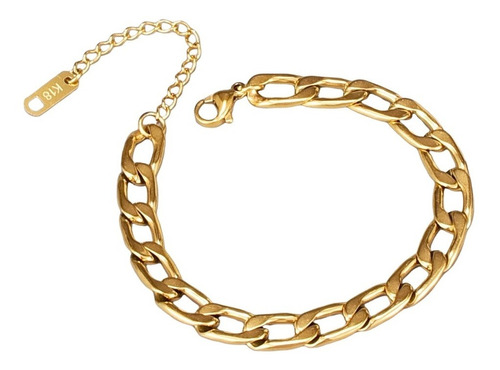 Oferta! Pulsera Cadena Gruesa Oro 18 Kt Mujer Clasic