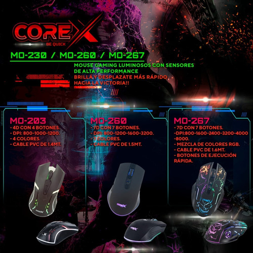 Imagen 7 de 10 de Mouse Gamer Pc Core X Mo267 7 Botones