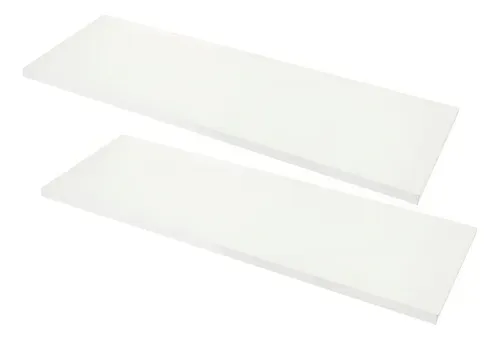 Juego de 2 estantes de MDF con forma de nicho, 100 x 15 cm, color blanco, soporte invisible