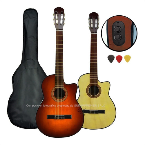 Guitarra Electroacustica Clasica Media Caja Eq + Funda + Pua