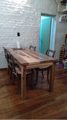 Imagen 2 de 3 de Mesa 4 Patas De Comedor 80x180cm Madera Maciza Guayubira