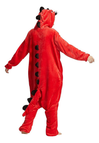 Pijama Enterito Con Capucha Dinosaurio Para Adultos