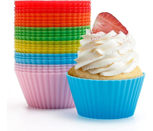 Meibeidor - Moldes De Silicona Para Cupcakes, Paquete De 24