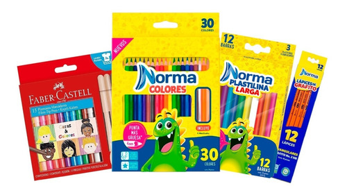 Kit Escolar Dibujo Para Niños X 4 Piezas