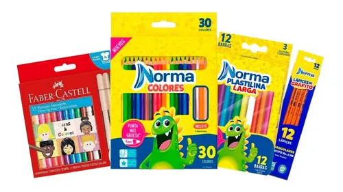 Kit Escolar Dibujo Para Niños X 4 Piezas Kit Escolar Dibujo Para Niños X 4 Piezas