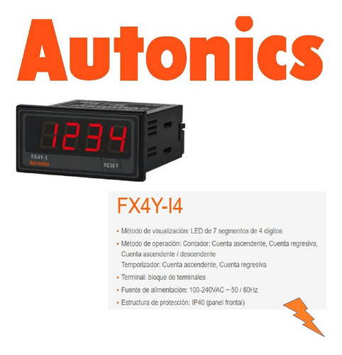 Autonics Fx4y-i4 Contador 100-240vac ~ 50/60hz