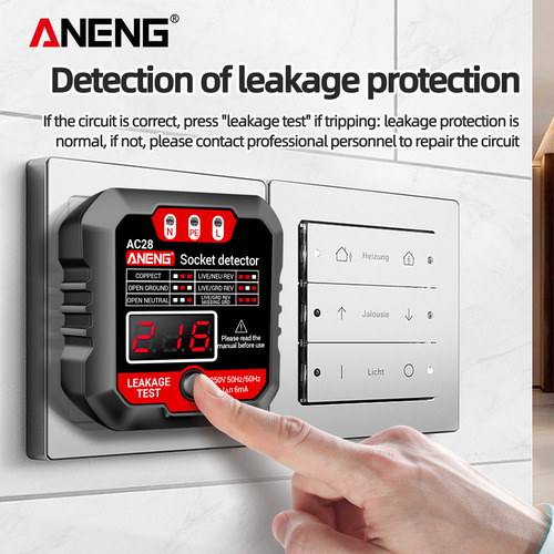 Aneng Probador Toma Corriente C/lcd 250v.medidor Voltaje ,