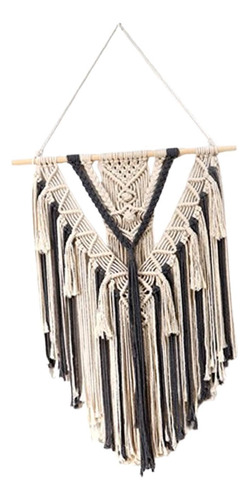 Tapiz De Pared Con Borlas Largas Y Macramé Estilo Bohemio