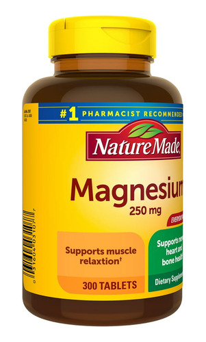 Magnesio 250mg 300 Tabletas,nature Made.