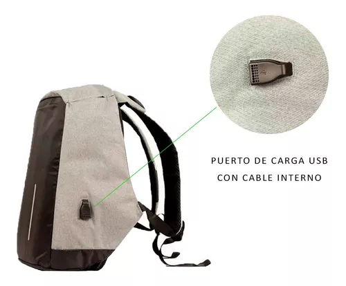 Mochila antirrobo impermeable con puerto de carga USB 