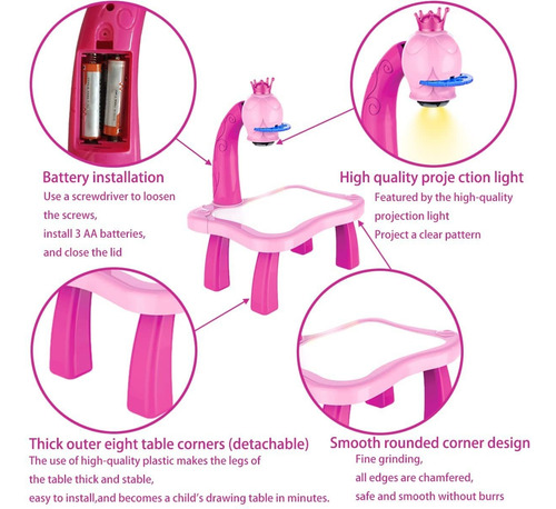 Mesa De Pintura De Aprendizaje De Pintura De Proyector Infan