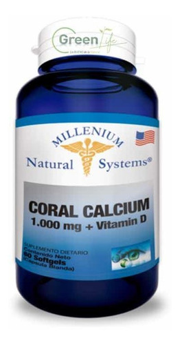 Calcio De Coral Orgánico 1000mg + Vitamina D X60 Cápsulas