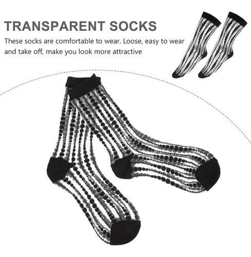 1 Par De Calcetines Transparentes Para Niñas Con Estampado D