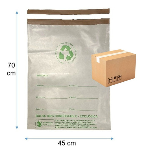 25 Bolsas Courier 70x45 Compostable Biodegradable