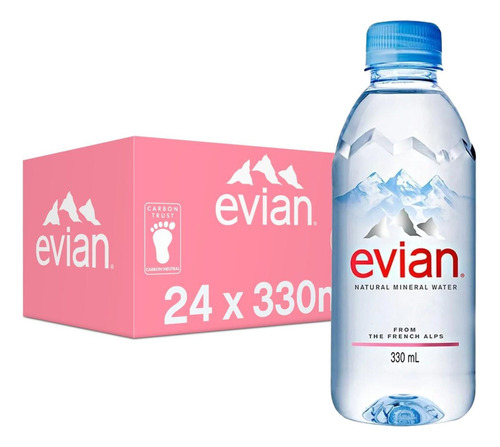 Água mineral Evian Água  com gás   pacote x 12 u