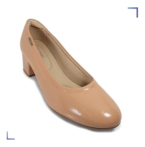 Zapatos Stilettos Mujer Taco Ancho Bajo Brillo Modare 7316