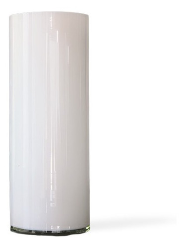 Vaso / Tubo De Vidro Brilhante Branco Home 40cm - Bu122