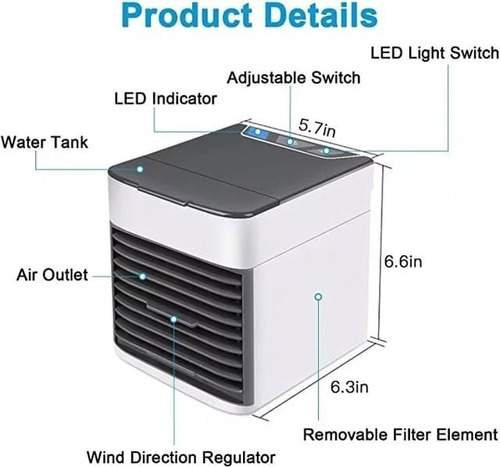 Ventilador Mini Aire Acondicionado Portátil Usb Agua Hielo | Meses sin  intereses