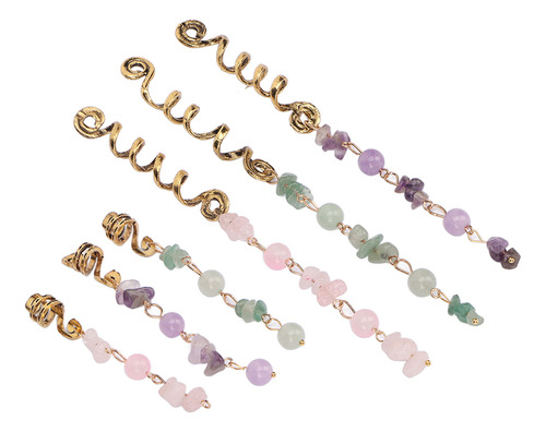 Juego De 6 Piezas De Joyas Para Rastas, Color Verde, Rosa Y