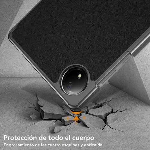 USTIYA 2x Mica Funda para Xiaomi Redmi Pad Se 8.7" Pulgadas Case Cristal Templado Protector Pantalla PC+PU Carcasa Color Negro Cover
