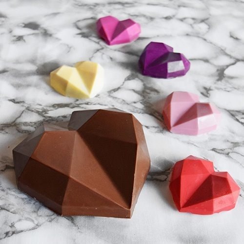 Imagen 2 de 5 de Set De 2 Moldes Placas Corazones Diamantes Parpen
