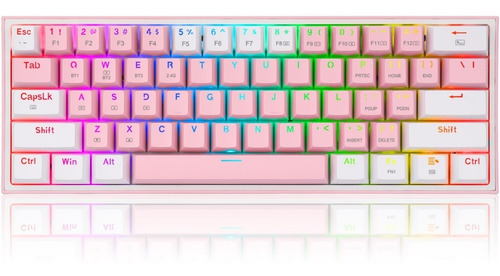 Teclado Gamer Redragon Fizz Pro K616-rgb Sw Red Rosa/blanco 