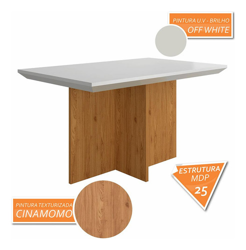 Mesa Com 4 Cadeiras Duda 1,36 Cin/off White/capucci - Ma Cor Cinamomo/off White/capucci. 02 Desenho do tecido das cadeiras Suede