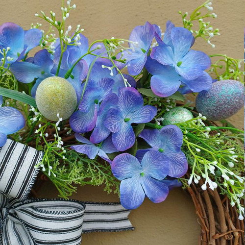 Corona De Pascua Con Adorno Colgante De Huevos Pastel Para