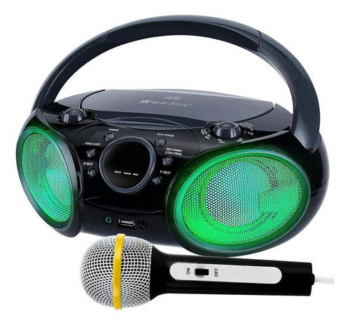 Reproductor De Cd Y Karaoke Portátil Singingwood Np030ab-gk, Micrófono Incluido, Conexión Bluetooth, Auriculares Y Radio Am/fm