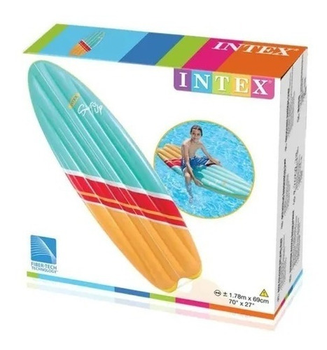 Colchoneta Inflable Intex Agua Tabla De Surf 178 X 69 Cm