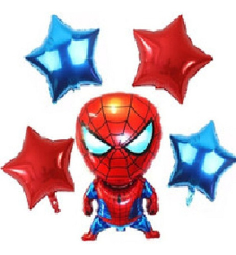 Combo 5 Globos Metalizados Hombre Araña (ver Descripcion)