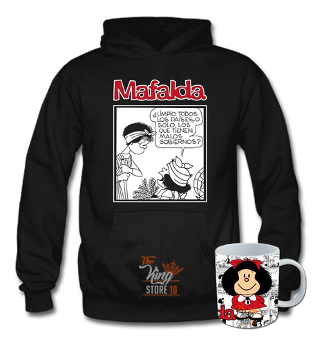 Poleron + Taza, Mafalda, Prensa, Frase, Estampado, Xxxl / Kingstore10