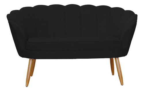 Namoradeira Decorativa Pétala Corino Preto