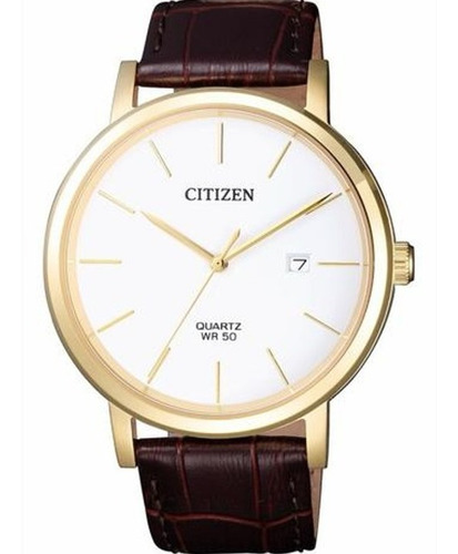 Citizen Gold Leather Quartz Bi5072-01a
