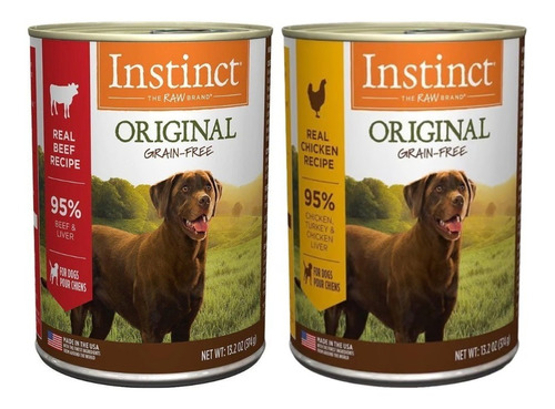 18 Latas Instinct Para Perro Sabores Surtidos