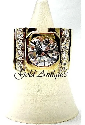 Anillo De Oro 18 Kt Y Zafiros Blancos