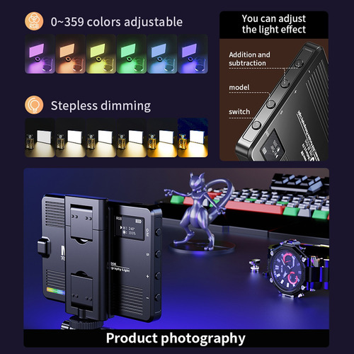 Azulamar Luz De Video Rgb Led Con Clip Para Celular Macbook