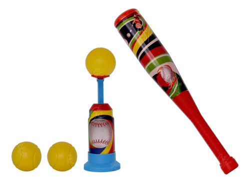 Juguete Beisbol Bate + 3 Pelotas Lanzador Semi Automatico