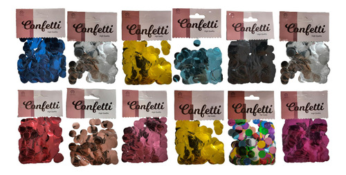 12 Pza Confetti Metalico Para Globos Confetti Polka 1.5 Cm