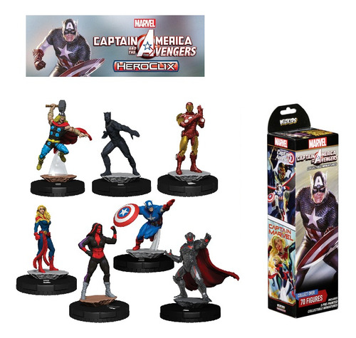 Pack 5 Figuras Heroclix Captain America And The Avengers