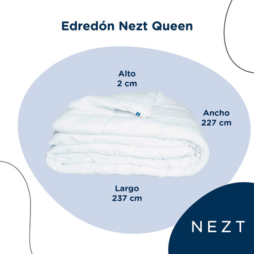 Imagen 6 de 7 de Edredón Nezt Hipoalergénico Tamaño Queen Size Blanco