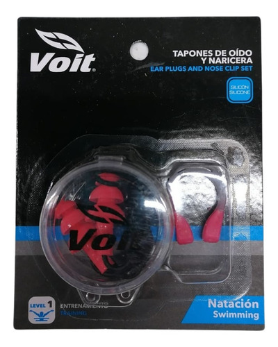 Set De Natación Tapones Para Oído Y Naricera Voit Silicona 