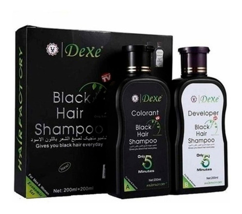 Imagen 5 de 5 de 2 Shampoo Dexe - Black Hair 200ml
