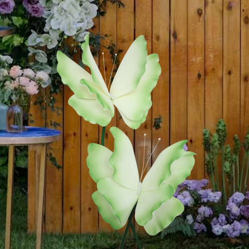 2 Decoraciones De Mariposas Artificiales Creativas Verde