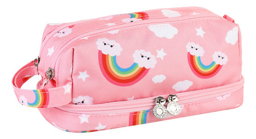 Estuche For Lápices Con Tres Cremalleras Y Doble Capa, Caja